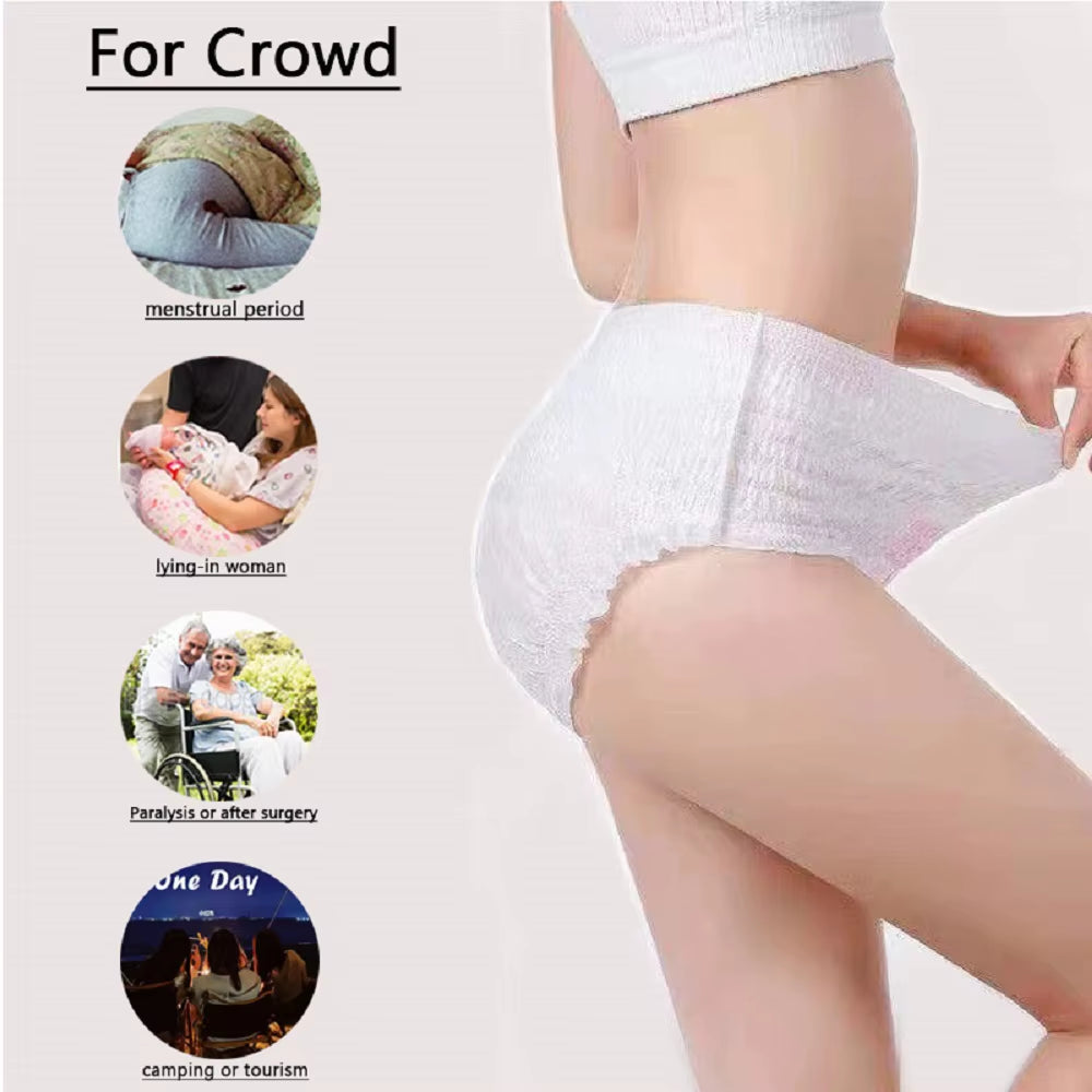 10Pc/Pack Large Size Disposable Menstrual Pad Underpants for Women Quick Absorption Postpartum Panties Adult Incontinence Briefs