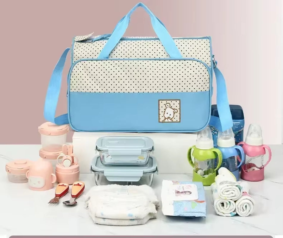 5Pcs/Set Large Capacity Baby Bag for Mom Travel Stroller Organizer Baby Diaper Bag Mummy Maternity Newborn Accessories Bag