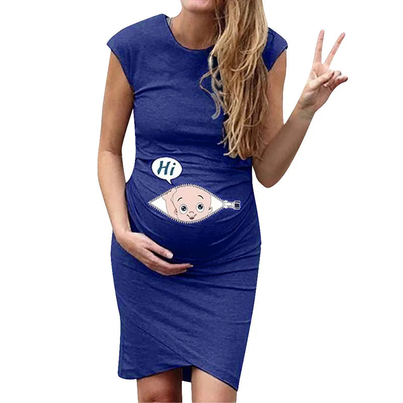 Cute Maternity Dress Loose Casual Dress Women Maternity Clothes plus Size Pregnant Woman Maternity Dress