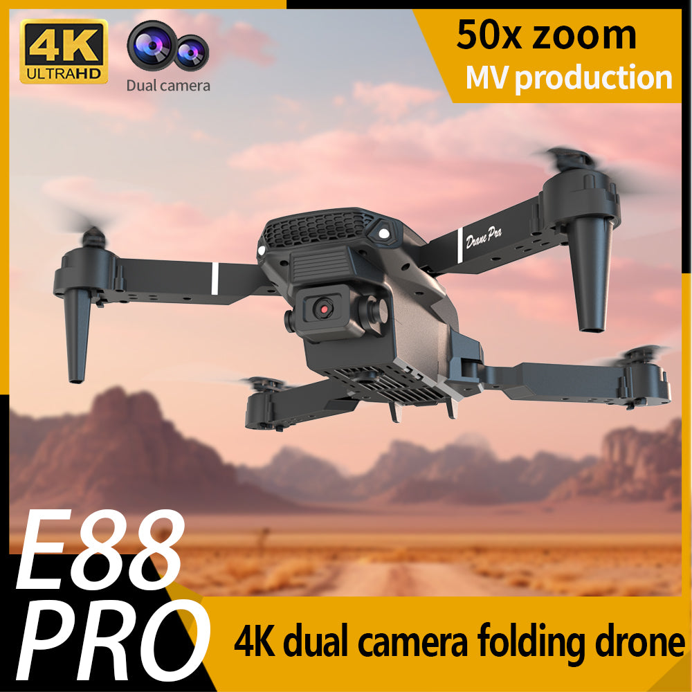 E88 Dual Camera Drone, Wifi FPV Double Folding RC Quadcopter Altitude Hold, Remote Control Toy for Beginners, Ideal Men'S Gift for Outdoor Fun, Great for Christmas, Halloween, and Thanksgiving