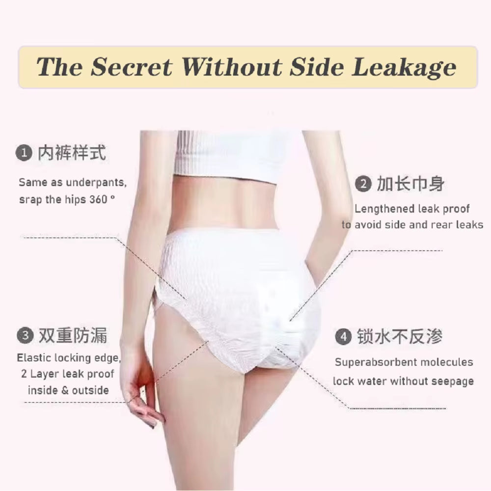 10Pc/Pack Large Size Disposable Menstrual Pad Underpants for Women Quick Absorption Postpartum Panties Adult Incontinence Briefs