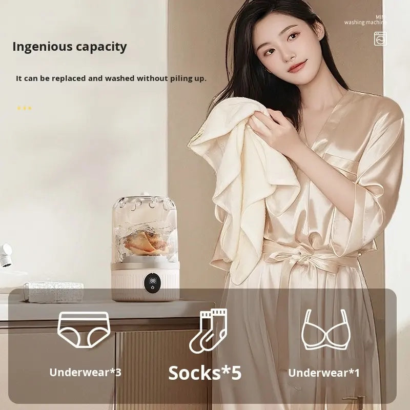 Portable Mini Underwear Washer – Rechargeable Cordless Laundry Cup for Bras, Socks & Small Items