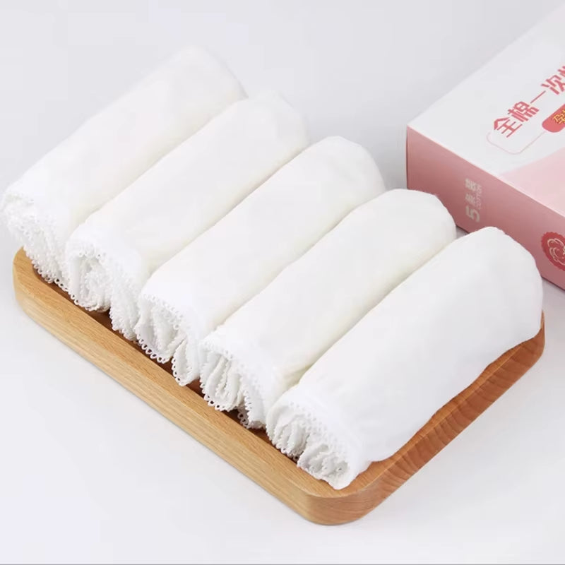 5Pcs/Lot Disposable Underwear Pregnant Panties Cotton Postpartum Underpants plus Size for Big Women 2XL to 6XL