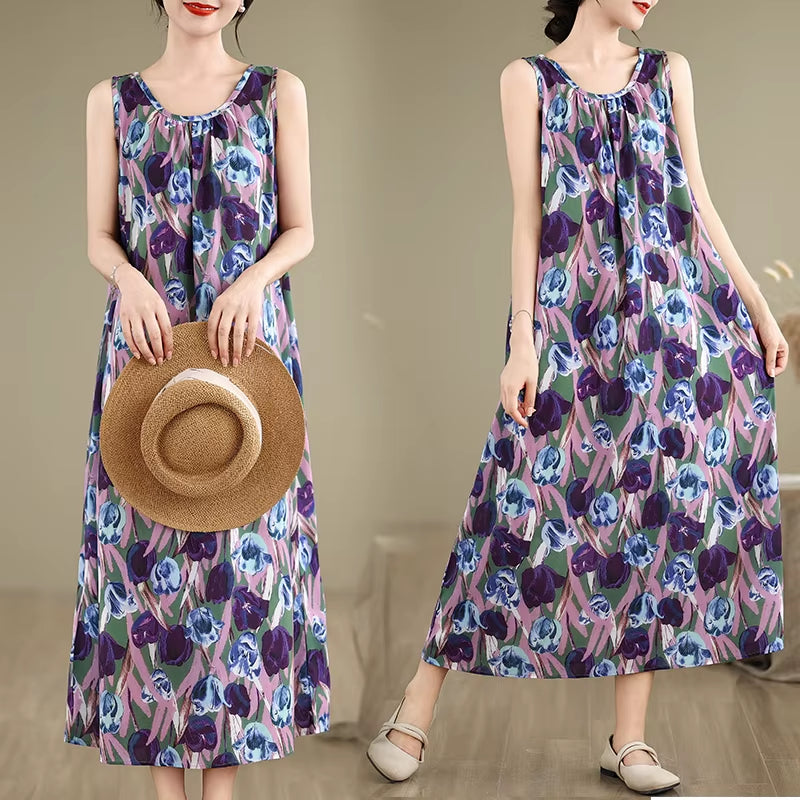 South Korea'S 2025 Summer Pregnant Women Sleeveless Photography Dress Large Polka Dot Maternity Sundress Tank Dress Vest Dresses