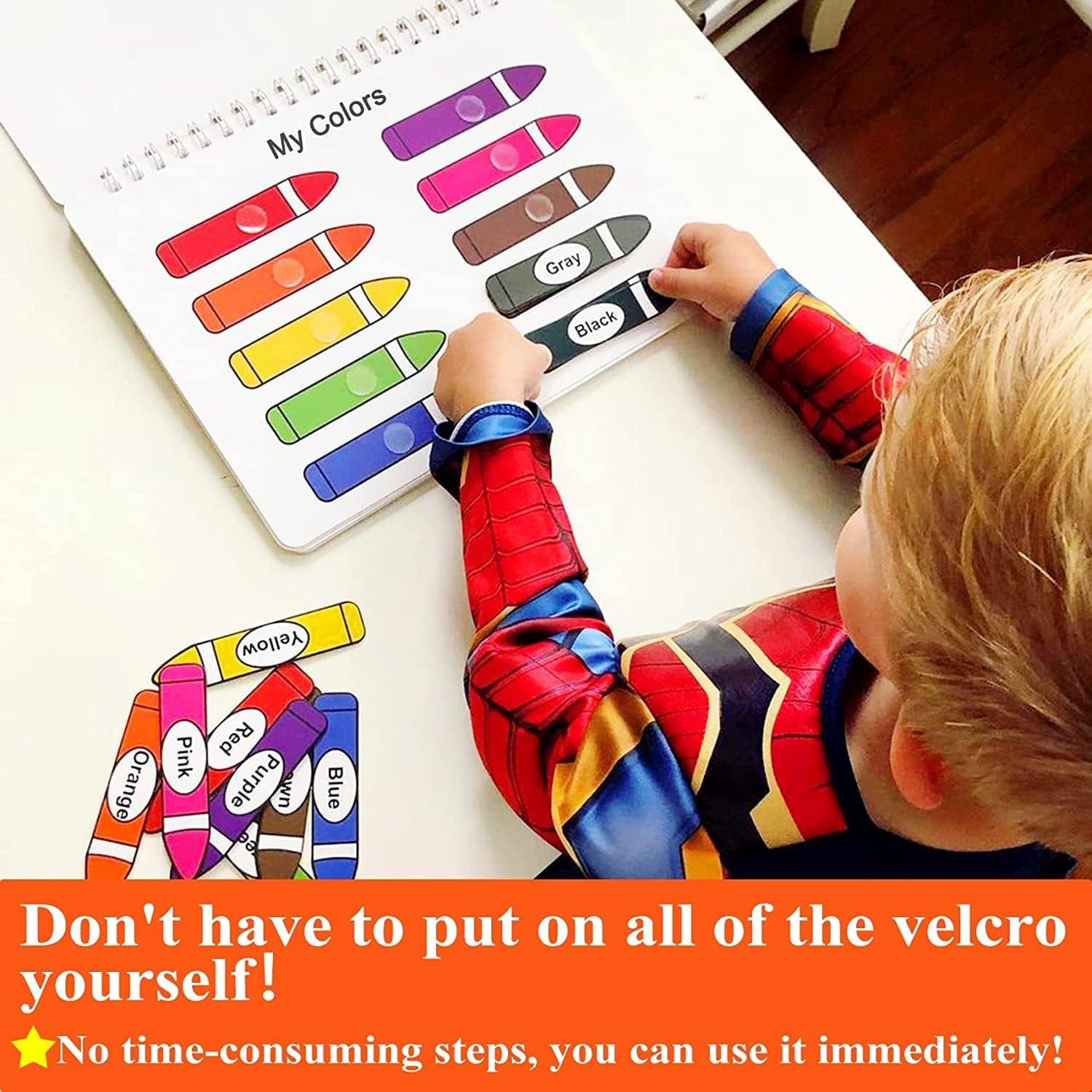 Busy Book for Kids, Montessori Preschool Learning Activities, 30 Themes with 8 Marker, Workbook Activity Binder for Toddlers 1-3, Autism Learning Materials and Tracing Coloring Book, Busytots