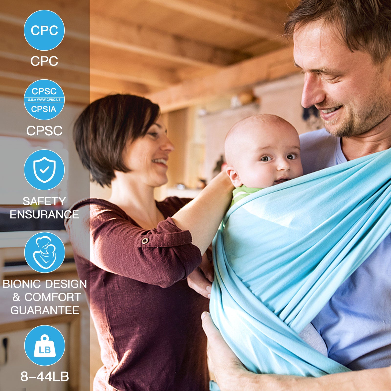 Baby Carrier Front Wrap Scarf Baby Carrier Bag Multi-Functional Baby Carrier Front and Back Dual