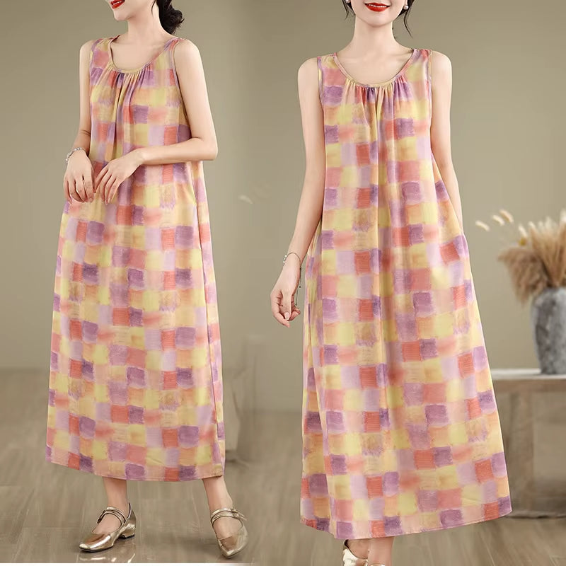 South Korea'S 2025 Summer Pregnant Women Sleeveless Photography Dress Large Polka Dot Maternity Sundress Tank Dress Vest Dresses
