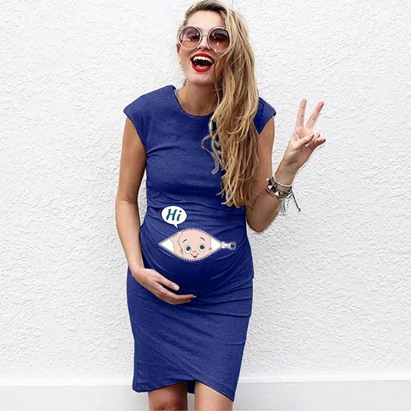 Cute Maternity Dress Loose Casual Dress Women Maternity Clothes plus Size Pregnant Woman Maternity Dress