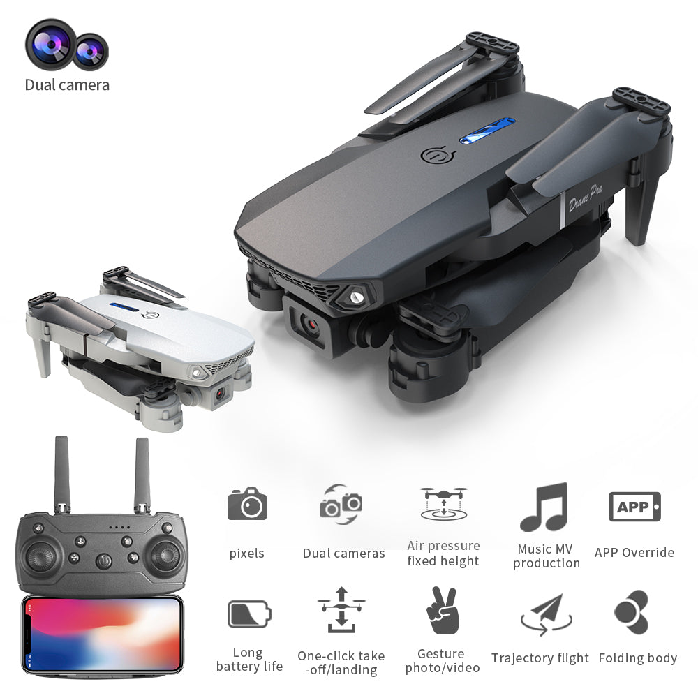 E88 Dual Camera Drone, Wifi FPV Double Folding RC Quadcopter Altitude Hold, Remote Control Toy for Beginners, Ideal Men'S Gift for Outdoor Fun, Great for Christmas, Halloween, and Thanksgiving