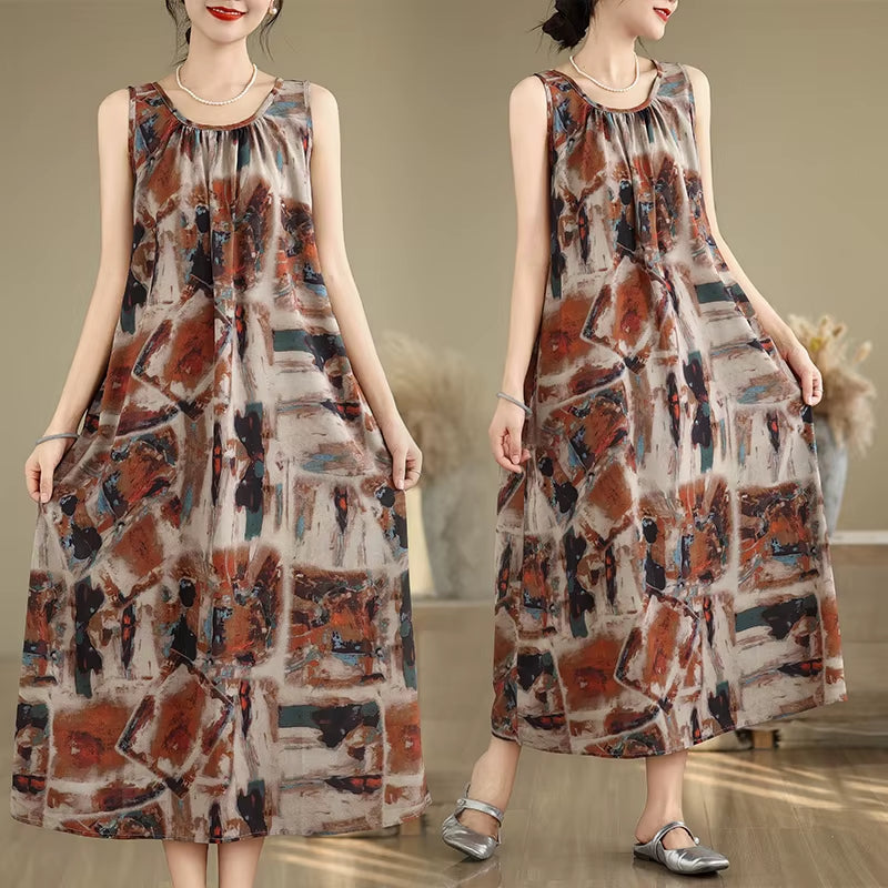 South Korea'S 2025 Summer Pregnant Women Sleeveless Photography Dress Large Polka Dot Maternity Sundress Tank Dress Vest Dresses