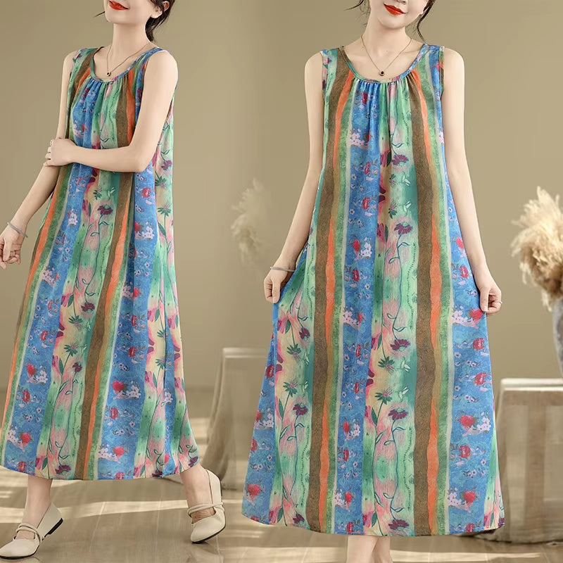 South Korea'S 2025 Summer Pregnant Women Sleeveless Photography Dress Large Polka Dot Maternity Sundress Tank Dress Vest Dresses