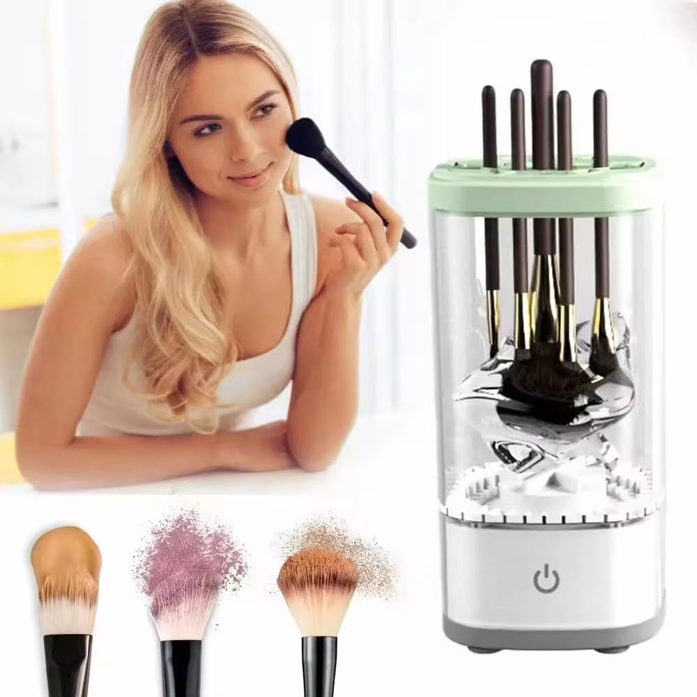 Ultra-Fast Electric Makeup Brush Cleaner - Automatic Deep Cleanser for All Brush Sizes, Energy Saving & Quick Drying