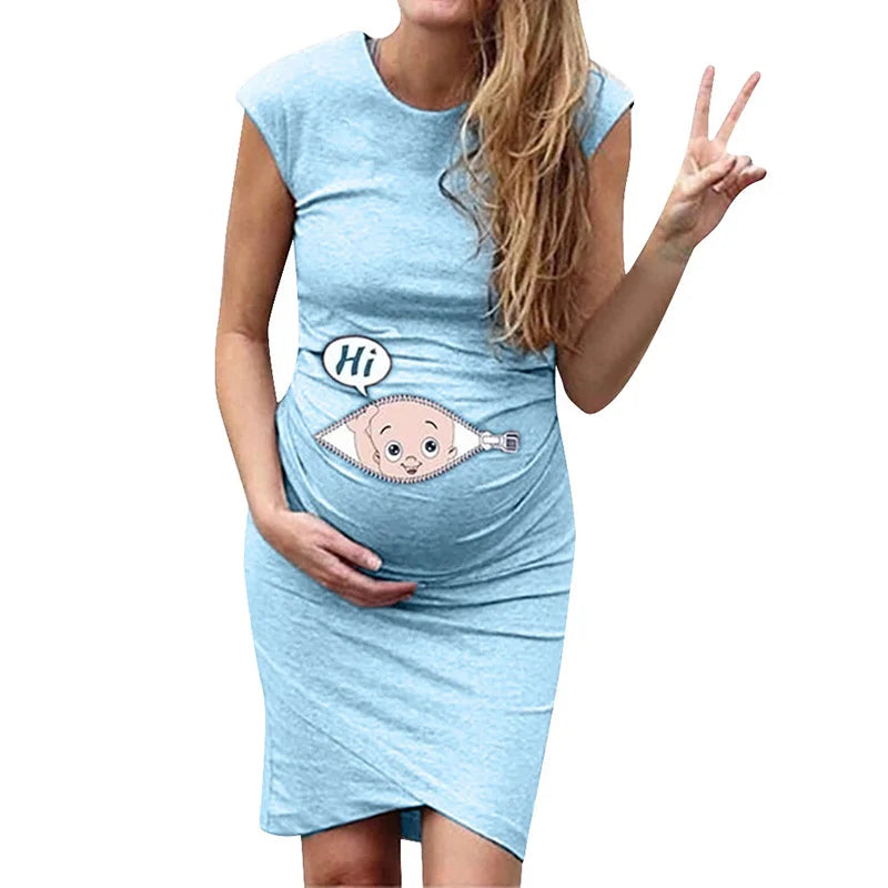 Cute Maternity Dress Loose Casual Dress Women Maternity Clothes plus Size Pregnant Woman Maternity Dress