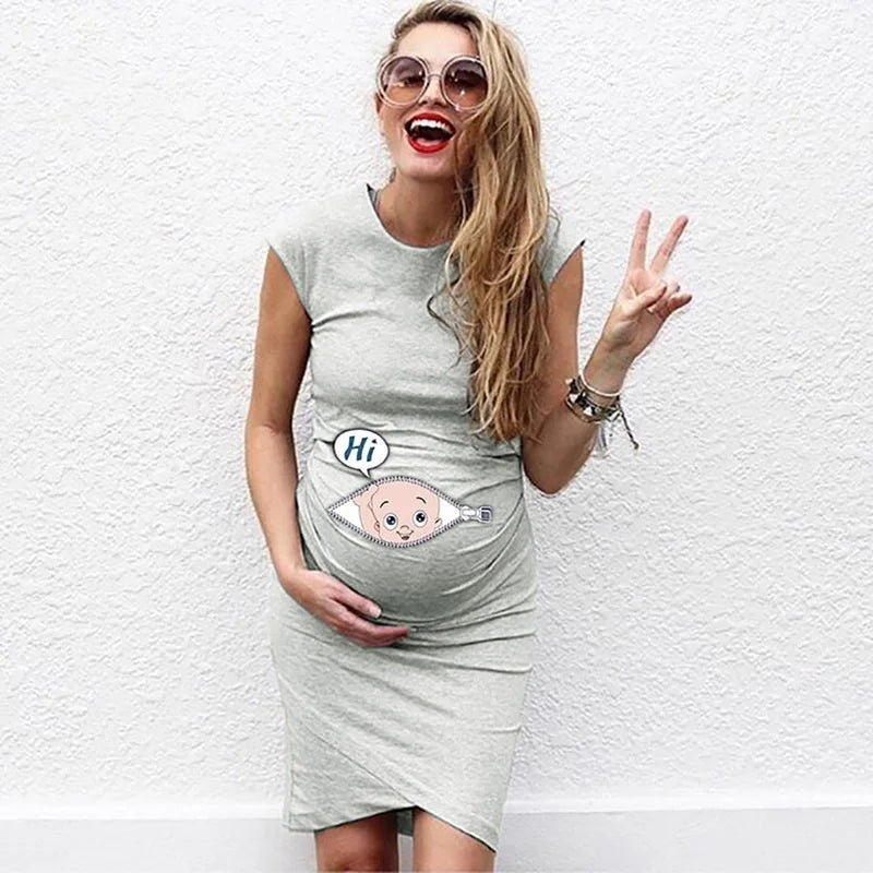 Cute Maternity Dress Loose Casual Dress Women Maternity Clothes plus Size Pregnant Woman Maternity Dress