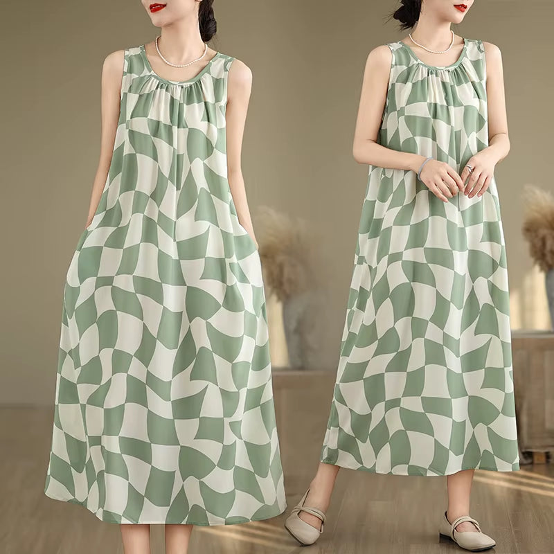 South Korea'S 2025 Summer Pregnant Women Sleeveless Photography Dress Large Polka Dot Maternity Sundress Tank Dress Vest Dresses
