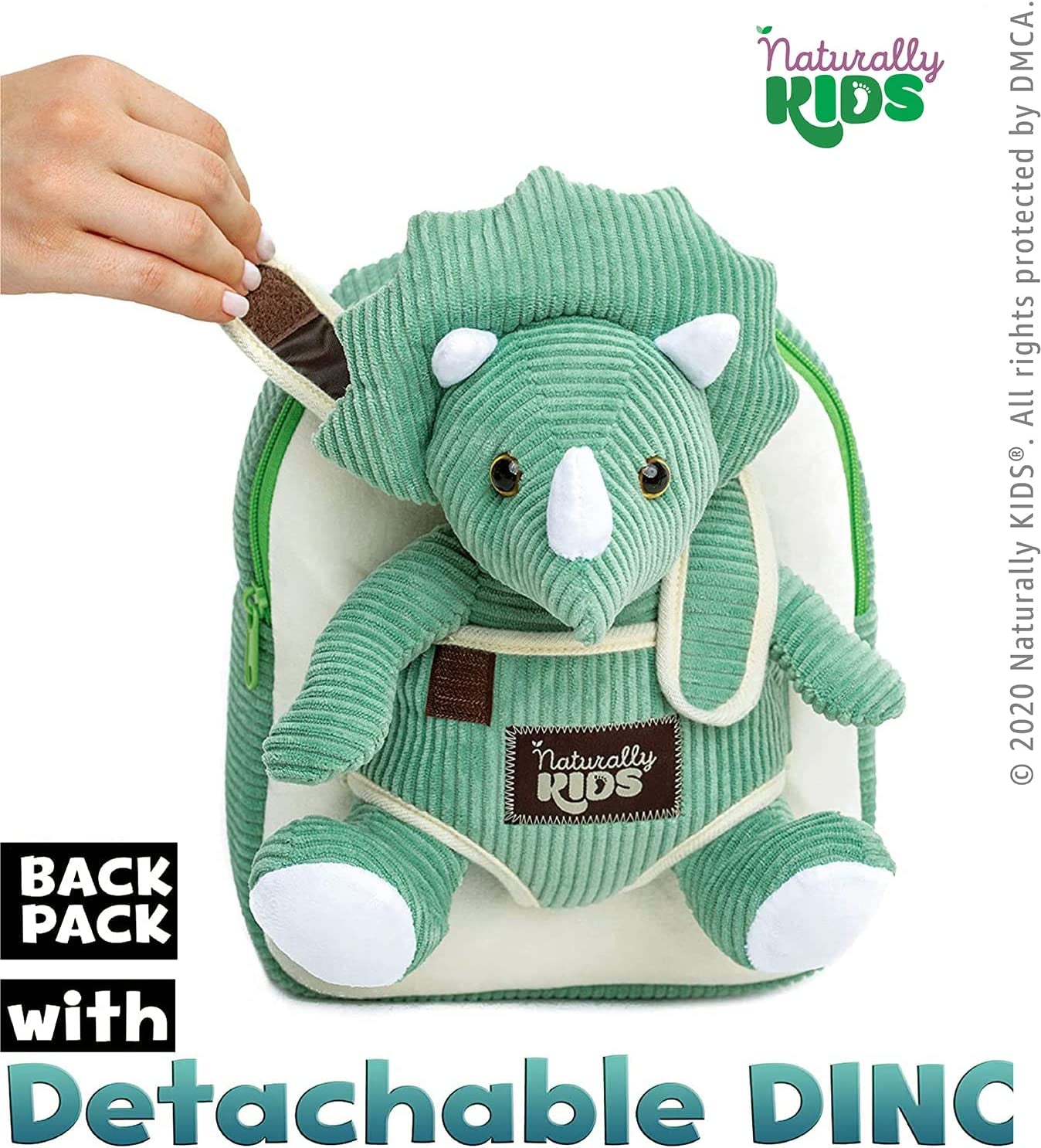 Green Triceratops Plush Stuffed Animal, Dinosaur Gifts for Kids 3-5, Dinosaur Backpack, Toddler Backpack for Boys, Girl