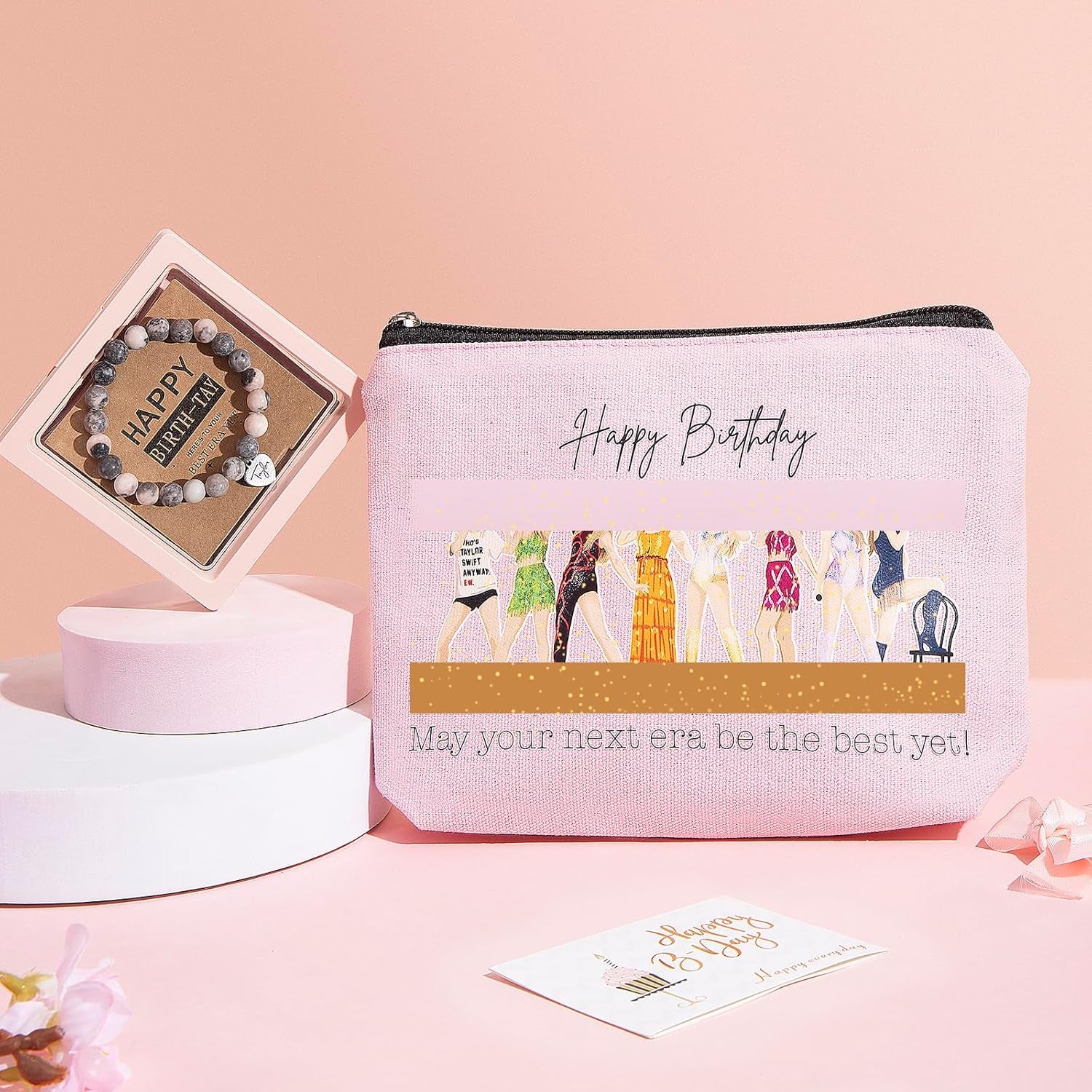 Happy Birthday Gifts: Rose Basket for Women - Friend, Daughter, Sister, Coworker - Bath Spa Gifts Set & Self Care Box