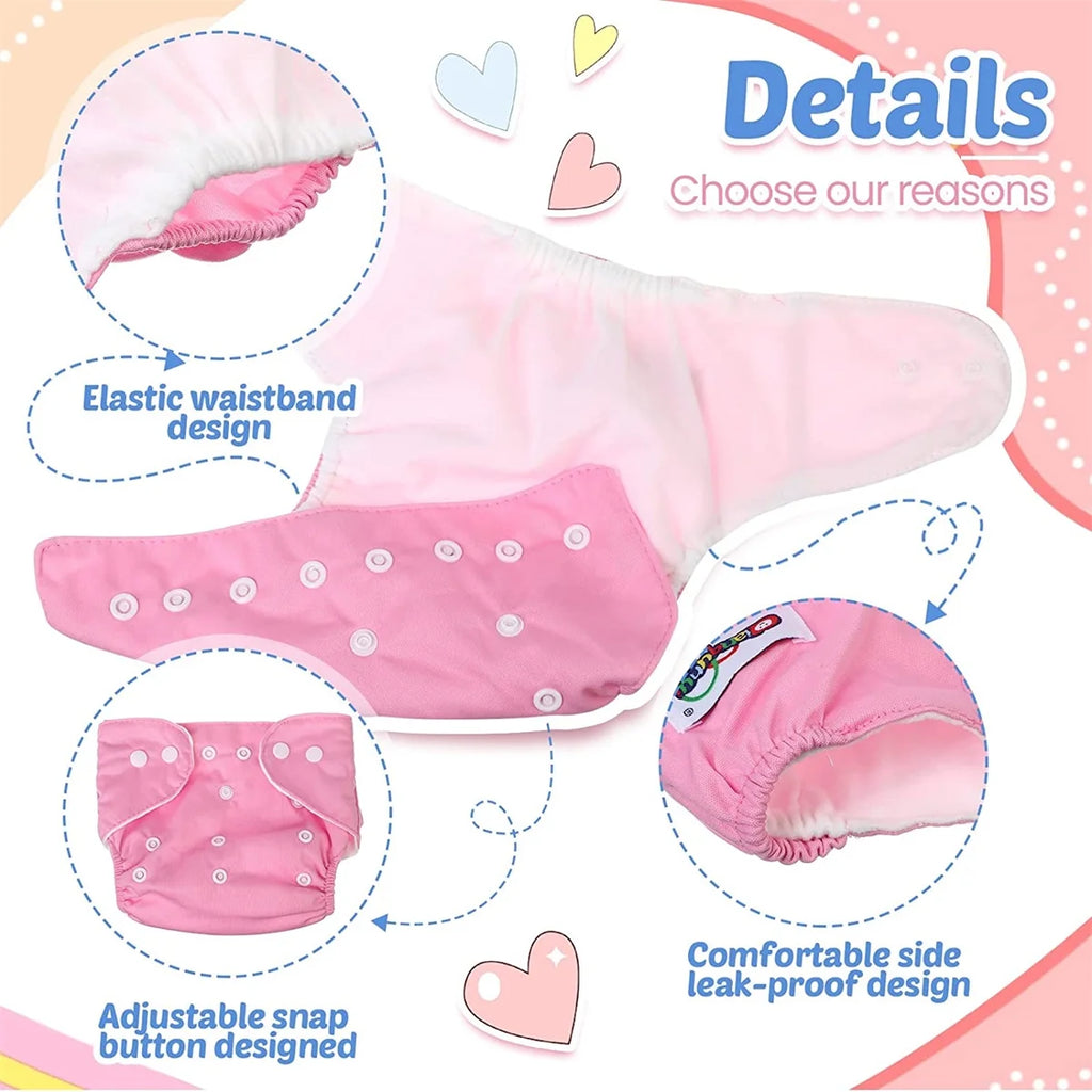 Baby Cloth Diapers 8 Pack Adjustable Washable and Reusable Pocket Diapers for Baby Girls-No Inserts