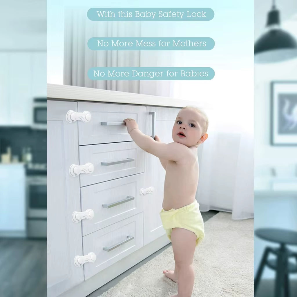 Baby Proof Cabinet Latches / Cabinet Drawer Door Fridge Blockers Lock / Child Proof Cabinet Locks for Kitchen